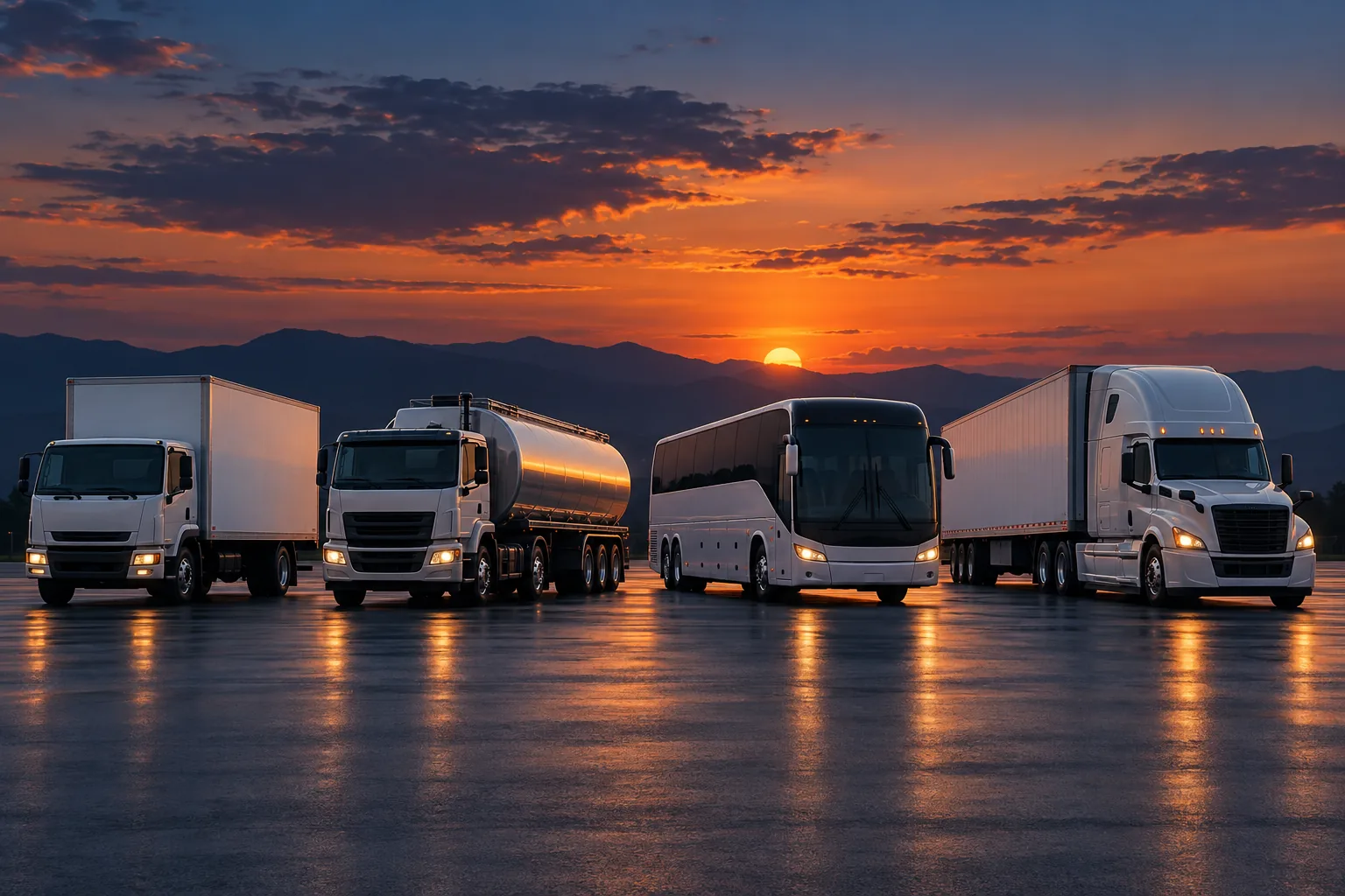 Illustrated highway signage collage representing CDL endorsements